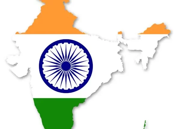 Flag Map of India